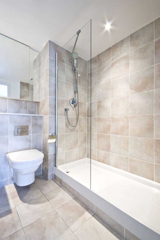 Contemporary Shower with Bench Seating