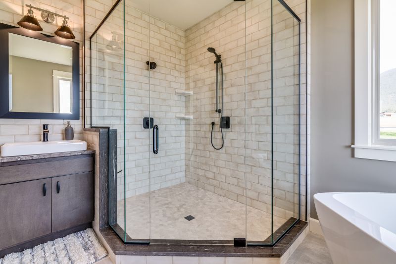 Contemporary Shower with Bench